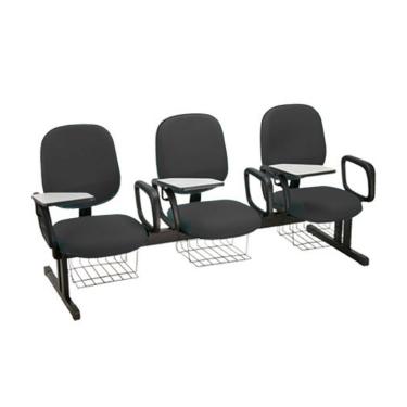 Imagem de Cadeira Escolar em longarina para Escolas Linha Uno Preto