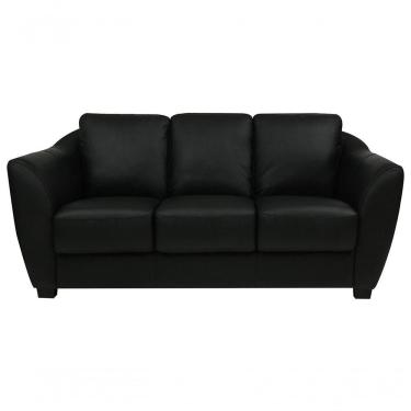 Imagem de Sofá De Couro Baltic 3 Lugares Preto Pigmentado - Mempra
