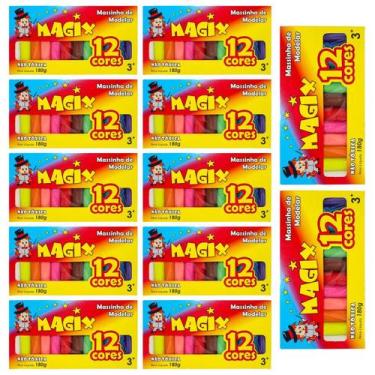 Imagem de KIT 12 Caixas Massinha De Modelar 12 Cores Magix 180g