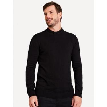 Imagem de Suéter Reserva Masculino Tricot Basico Gola Careca Preto-Masculino