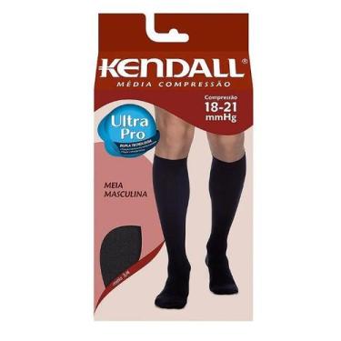 Imagem de Meia Masculina Media Compressão Com Ponteira 18-21Mmhg Kendall , Marro