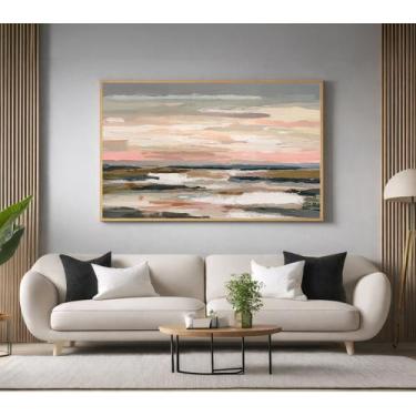 Imagem de Quadros Decorativos com Moldura Moderno Tons Neutros para Sala Quarto 