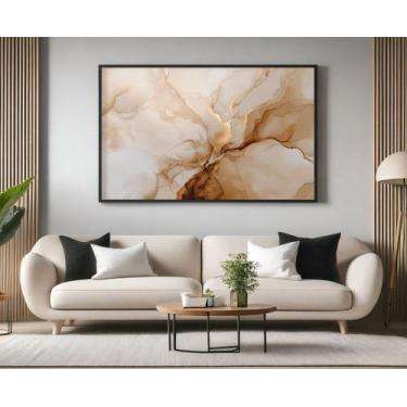 Imagem de Quadros Decorativos com Moldura Marmore Bege para Sala Quarto e Escrit