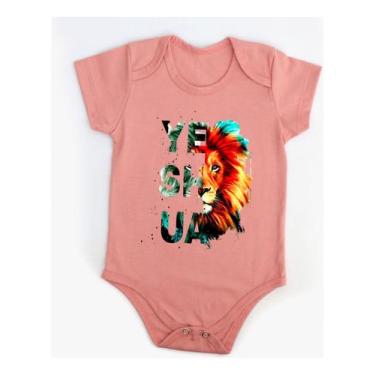 Imagem de Body Bebê Personalizado Gospel Evangélico Suedine Farmfun, Rosa, 3-6 M