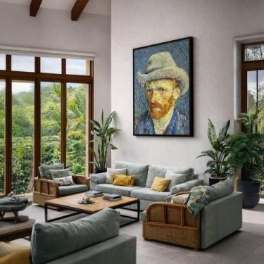 Imagem de Quadro Canvas Auto Retrato Van Gogh 60X40Cm Mold Preta - Quadros On-Li