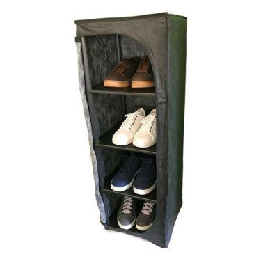 Imagem de Sapateira Organizador Multiuso material sintético Zíper 4 Prateleiras 