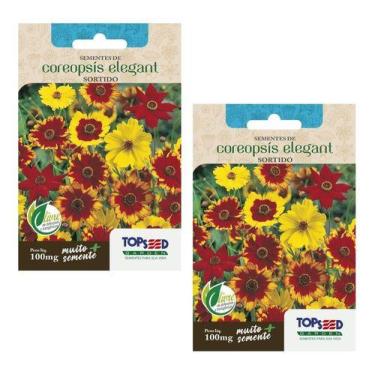 Imagem de 2x Sementes Margarida De Tingir Coreopsis Tinctoria Flor Pan - Topseed