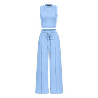 Imagem de Conjunto Coordenado PRETTYGARDEN Regata Cropped e Calça Pantalona P