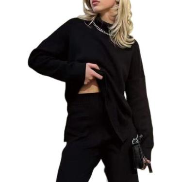 Imagem de Suéter de malha solta de gola alta para mulheres - J-One