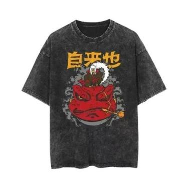 Imagem de Camiseta Oversize De Algodão Com Estampa De Anime Japonês Vintage, Pre