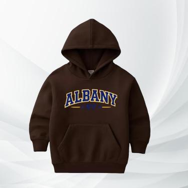 Imagem de Blusa de Moletom Infantil Albany NY com Capuz Flanelada Moleton Conforto Premium Estilo Streetwear-Unissex