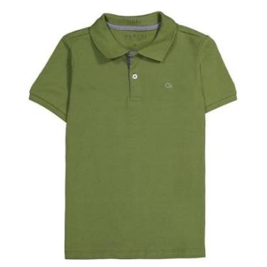 Imagem de Camisa Polo Infantil Ogochi Essencial Piquet Verde Militar-Masculino