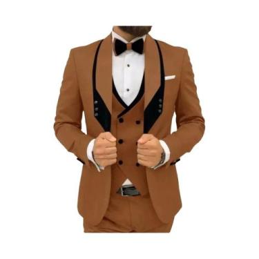 Imagem de Terno Formal Masculino Azul Royal Para Casamento Com Colete E Calça, L