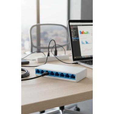Imagem de 2x Switch de Rede 8 Portas Gigabit Ultra Rápido - Congratulations Stor