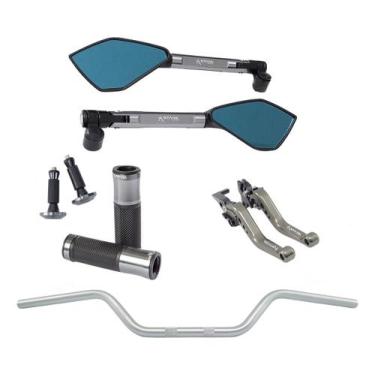 Imagem de Manete Retrovisor Peso Manopla Guidão Versys Ninja Z300 Z125 - Stark R