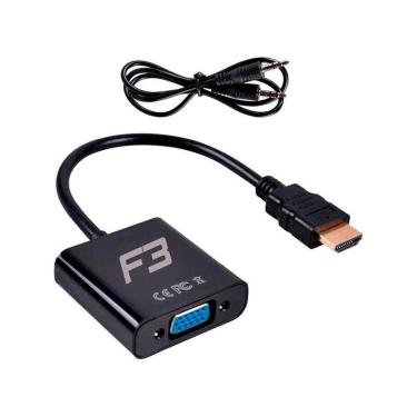 Imagem de Cabo Adaptador Conversor HDMI para VGA F + Áudio F3 - JC- AD-HM/VGA-Unissex