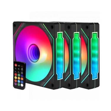 Imagem de Kit Fan Com 3 Unidades Liketec Enigma ARGB, 120mm, Com Controladora, P