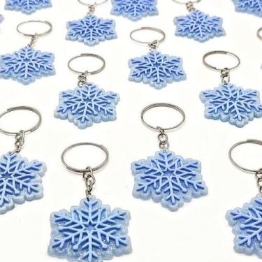Imagem de Chaveiro Floco De Neve 10un Lembrancinha Frozen Boneco Gelo Festa Tema