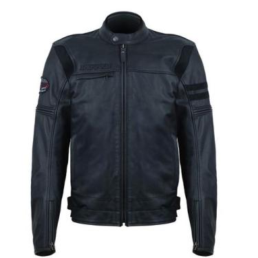 Imagem de Jaqueta Couro Asw Ignite Preto Motociclista Custom Racer, Preto, M - M