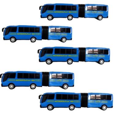 Imagem de Kit 5 brinquedos carrinhos onibus metropolitan - Diverplas