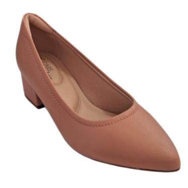 Imagem de Sapato Fem. Scarpin Bico Fino Salto Grosso Modare 7340123, Nude, 35
