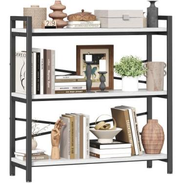 Imagem de Prateleira de livros Homeiju Estante de 3 camadas, 80 cm de largura, b