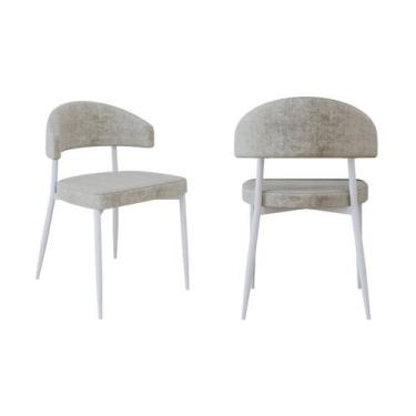 Imagem de Cadeira Bless Fixa com 4 Pés 55 x 52,5 x 77,5 cm com 2 Unidades Bege/O