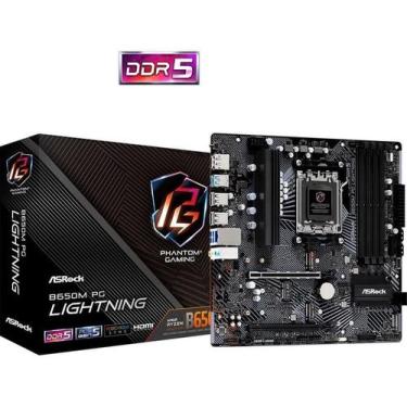 Imagem de Placa Mãe ASROCK AM5 B650M PG Lightning 4XDDR5 7200MHZ 4XUSB 2.0 2XUSB