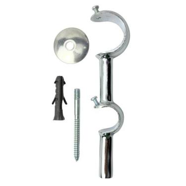 Imagem de Suporte Duplo Alumínio Para Varão De Cortina 28mm E 19mm Unitário Com 