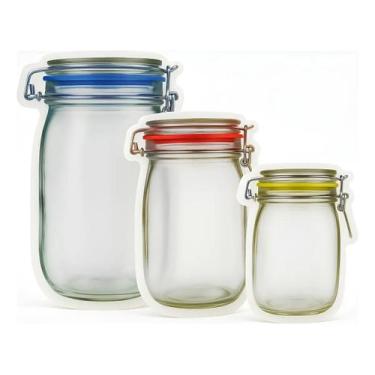 Imagem de Sacos Zip Lock Pvc Kit Hermético Reutilizável Eco Friendly - Sacos Zip