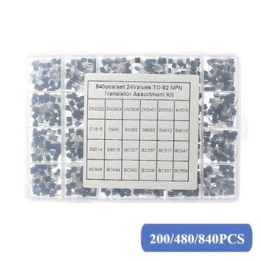 Imagem de Kit De Transistores PNP NPN Sortidos 200 480 840 Peças TO-92 BC547 BC3