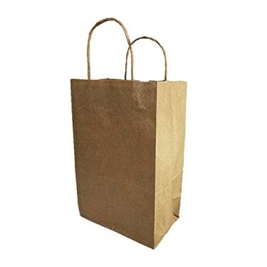 Imagem de 100 Sacolas De Papel Kraft 28x18x11: Alça Torcida P/Deliveryâ€¦