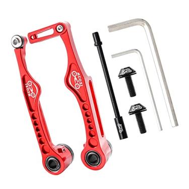 Imagem de Fancyes MTB Mountain Bike BMX Linear Tração V Conjunto de pinças de freio Pastilhas de freio MTB Freios hidráulicos Cantilever, vermelho 126x60,8mm