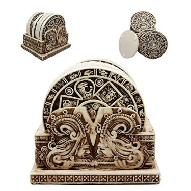 Imagem de Conjunto de 6 porta-copos com estatueta de suporte dos deuses deuses Demônicos Astecas Antigos da Gifts & Decors