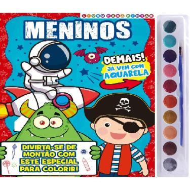 Imagem de Meninos Livro para Pintar com Aquarela