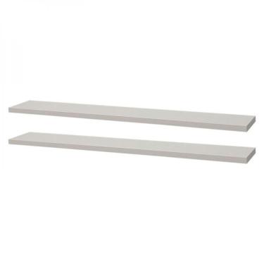 Imagem de Kit 2 Prateleiras 50 X 10cm Branca Suporte Invisível