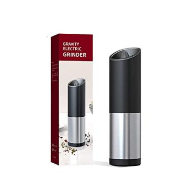 Imagem de Moedor De Pimenta Elétrico Automático Ajustável, Sal, Com Luz LEDAzul, Aço Inoxidável + Abs (Triturador De Especiarias) Genérico