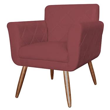 Imagem de Poltrona Decorativa Isabela em Tressê Pés Palito Suede Bordô - DS Estofados