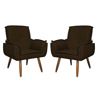 Imagem de Kit 02 Poltronas Decorativa Emília Plus Suede - Ds Estofados