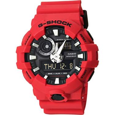 Imagem de G-Shock Relógio Casual Masculino Casio Quartzo Resina, Cor: Vermelho (Modelo: GA-700-4ACR), Vermelho, One Size, GA-700