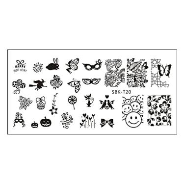 Imagem de Modelo De Carimbo De Unha Diy Impressão De Unhas De Unhas Estamplas De Estampagem Unhas Texture Texture Design Stamp Fool for Manicure Salon Home Halloween Natal