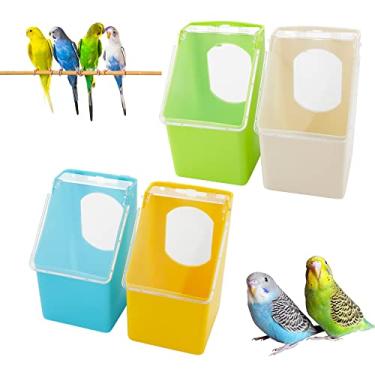 Imagem de Alimentador de plástico de pombo, caixa suspensa para alimentação de pássaros de codorna para papagaio pombo gaiola de pássaro aves (um orifício)