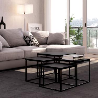 Imagem de Conjunto com 4 Mesas de Centro Cube Preto