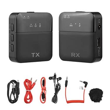 Imagem de Qudai 2.4G Mini Sistema de Microfone Sem Fio com 1 Transmissor + 1 Receptor Condensador Omnidirecional Mic Clip-on 30-60M Faixa de Transmissão com fone de ouvido Cabos de áudio para câmera Smartpho BD