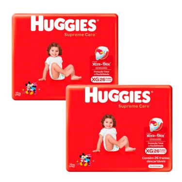 Imagem de Kit 2 Huggies Fraldas Descartaveis Supreme Care xg 26 Uni