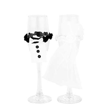 Imagem de Berloques de taças de vinho para casamento, decoração de mesa, champanhe, taças sem vidro para festa de casamento, 2 peças