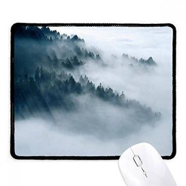 Imagem de Mousepad Fog Forest Mountain Sky Cloud Tapete de borracha para jogos