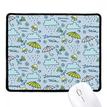 Imagem de Tapete de borracha para jogos Umbrella Cogumelo Cloud Rain Flower Mousepad com borda costurada