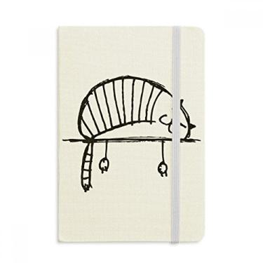 Imagem de Lazy Listras Gato Lying Line, Caderno Oficial de Tecido Rígido Clássico Diário