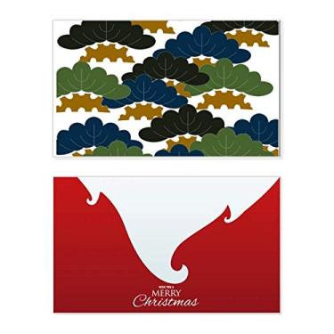 Imagem de Pinheiro chinês tradicional padrão abstrato feriado feliz Natal cartão de felicitações mensagem de Natal letra